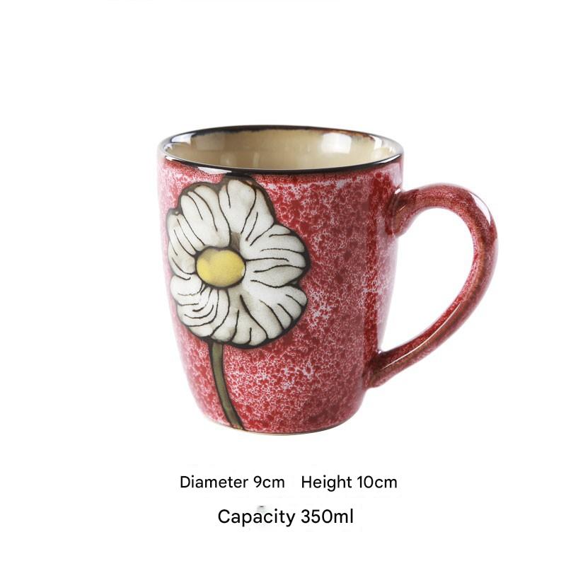 Artisanal Hand-Painted Floral Ceramic Mug - 350ml (Blind Box - 1 of 5 Styles Sent Randomly) 4