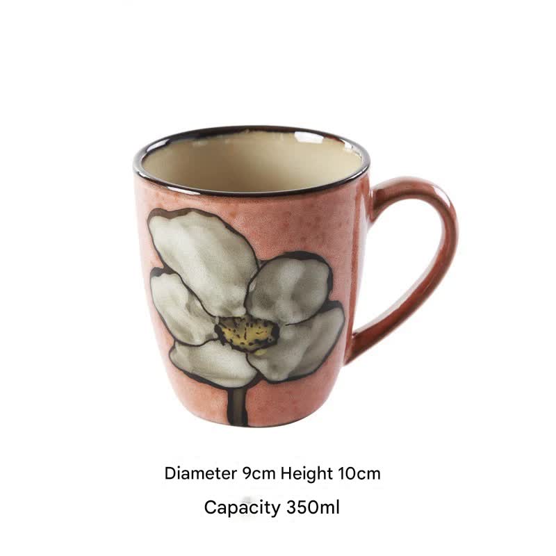 Artisanal Hand-Painted Floral Ceramic Mug - 350ml (Blind Box - 1 of 5 Styles Sent Randomly) 5