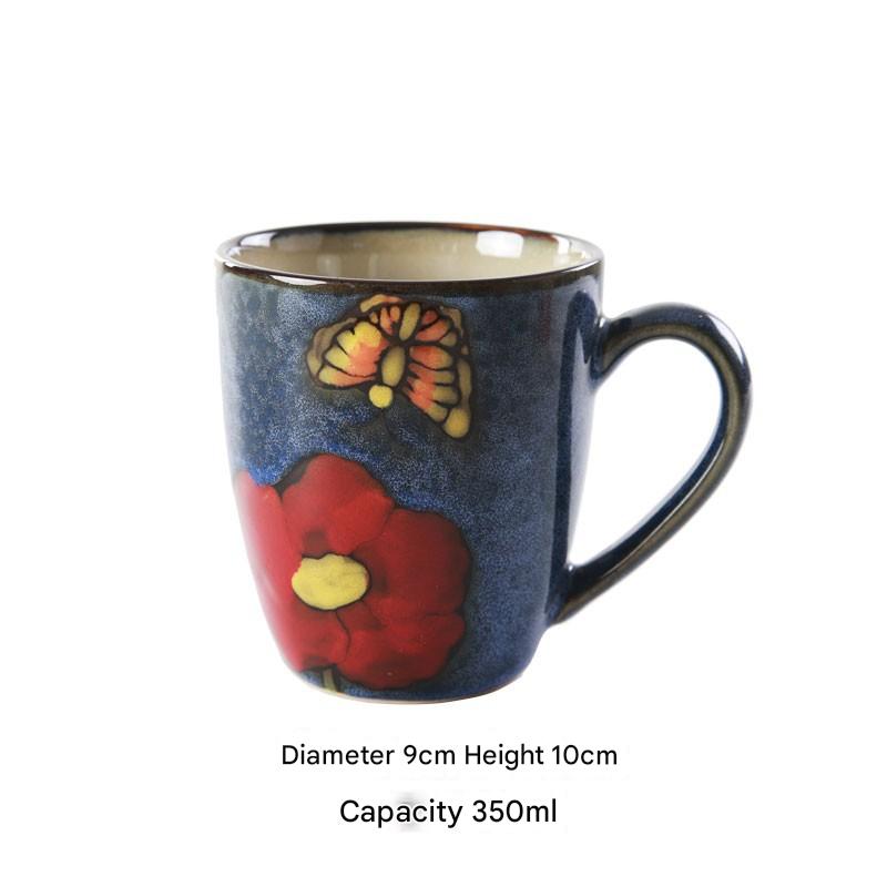 Artisanal Hand-Painted Floral Ceramic Mug - 350ml (Blind Box - 1 of 5 Styles Sent Randomly) 6