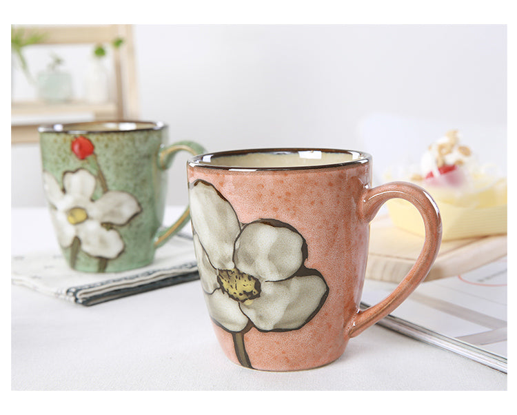 Artisanal Hand-Painted Floral Ceramic Mug - 350ml (Blind Box - 1 of 5 Styles Sent Randomly) 8