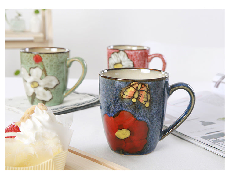 Artisanal Hand-Painted Floral Ceramic Mug - 350ml (Blind Box - 1 of 5 Styles Sent Randomly) 9
