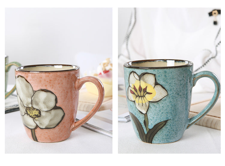 Artisanal Hand-Painted Floral Ceramic Mug - 350ml (Blind Box - 1 of 5 Styles Sent Randomly) 10