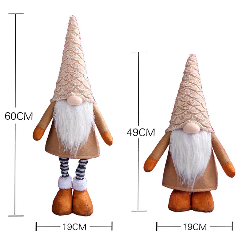 Retractable Leg Christmas Gnome Plush - Adjustable Standing Holiday Decoration(pink) 5