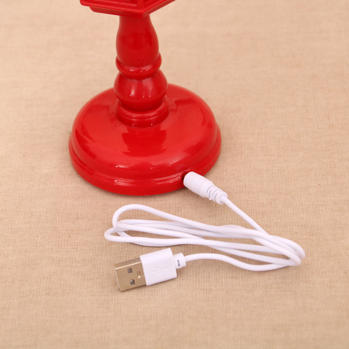 Festive LED Christmas Snow Globe Lantern - Glittering Tabletop Decoration with Santa/Snowman Scene, Dual Power(red) 6