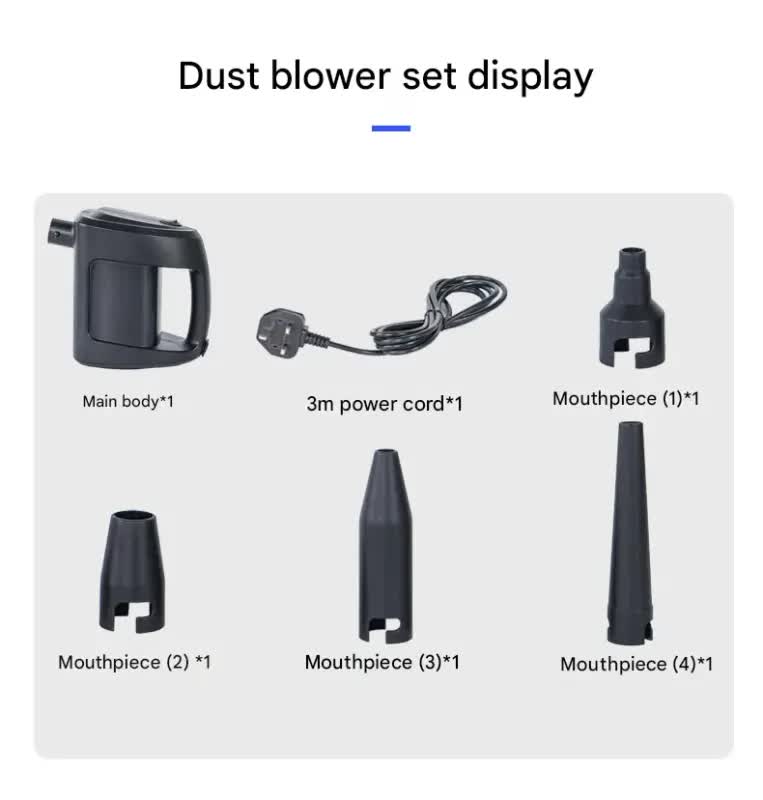 High-Power Corded Electric Air Duster & Blower - 35000RPM Multi-Purpose Cleaner with 4 Nozzles(black) 3