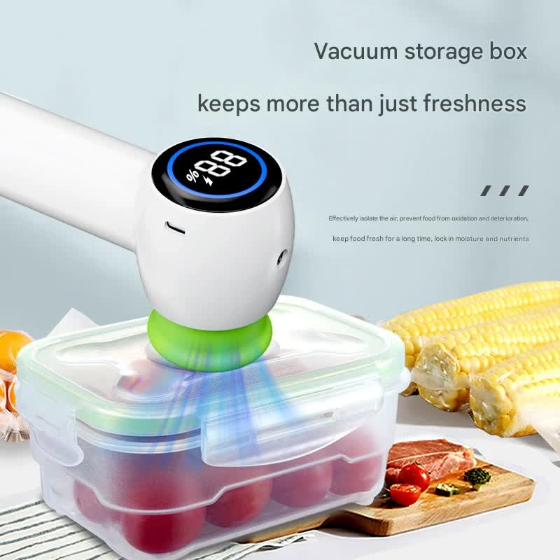 Multi-Function Handheld Vacuum Sealer & Inflator with LED Display - For Food Storage, Jars, Bags & Balls(white)