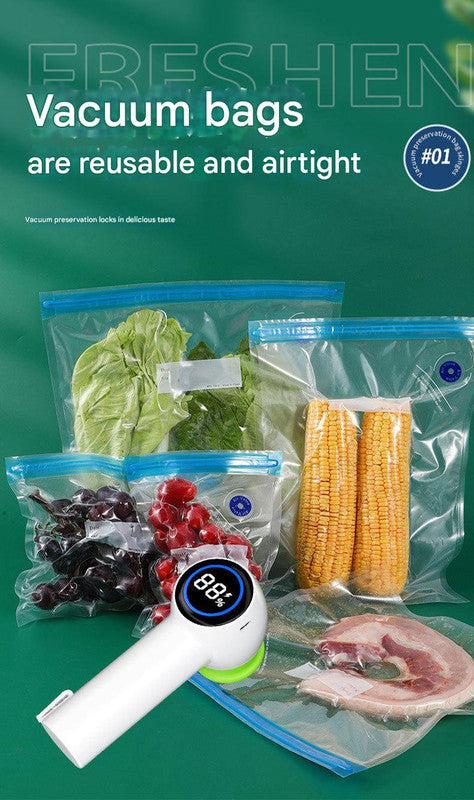 Multi-Function Handheld Vacuum Sealer & Inflator with LED Display - For Food Storage, Jars, Bags & Balls(white) 3