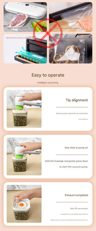 Multi-Function Handheld Vacuum Sealer & Inflator with LED Display - For Food Storage, Jars, Bags & Balls(white) 5