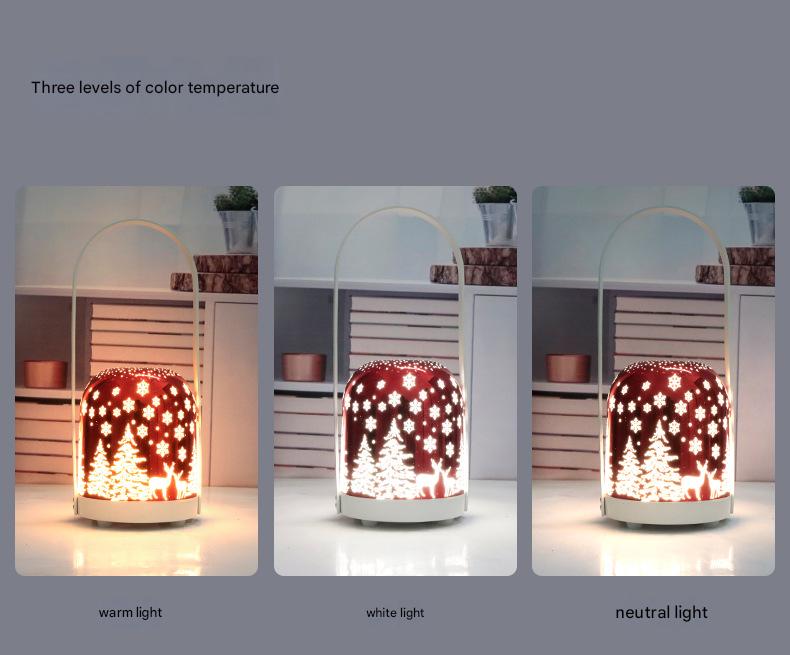 Portable Christmas LED Lantern - Dimmable, 3 Color Temps, 5200mAh Battery & Memory Function(Gold) 5