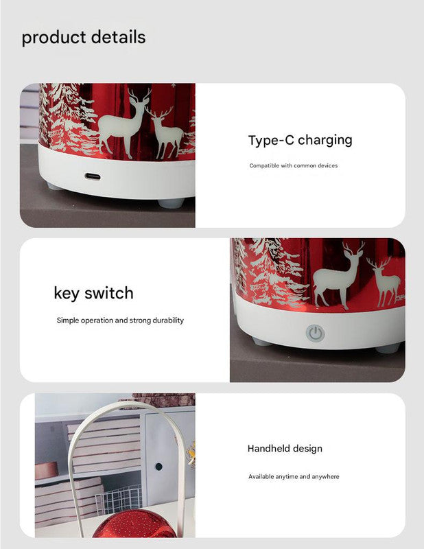 Portable Christmas LED Lantern - Dimmable, 3 Color Temps, 5200mAh Battery & Memory Function(Silver) 7