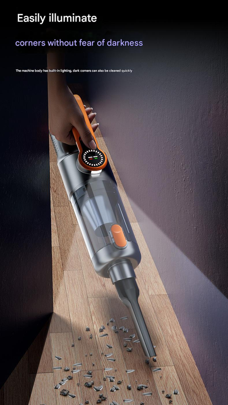 Multi-Function Cordless Handheld Vacuum Cleaner & Blower - Powerful Brushless Motor with Digital Display(Gray Orange) 6