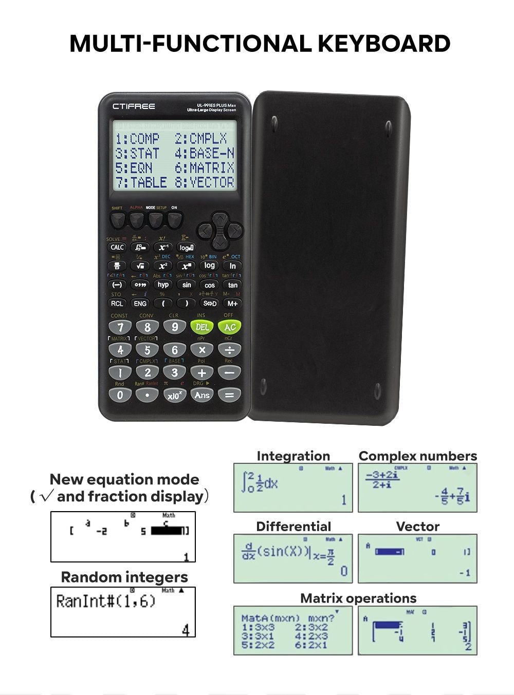 Advanced Scientific Calculator with 417 Functions & Large Natural Textbook Display(black) 3