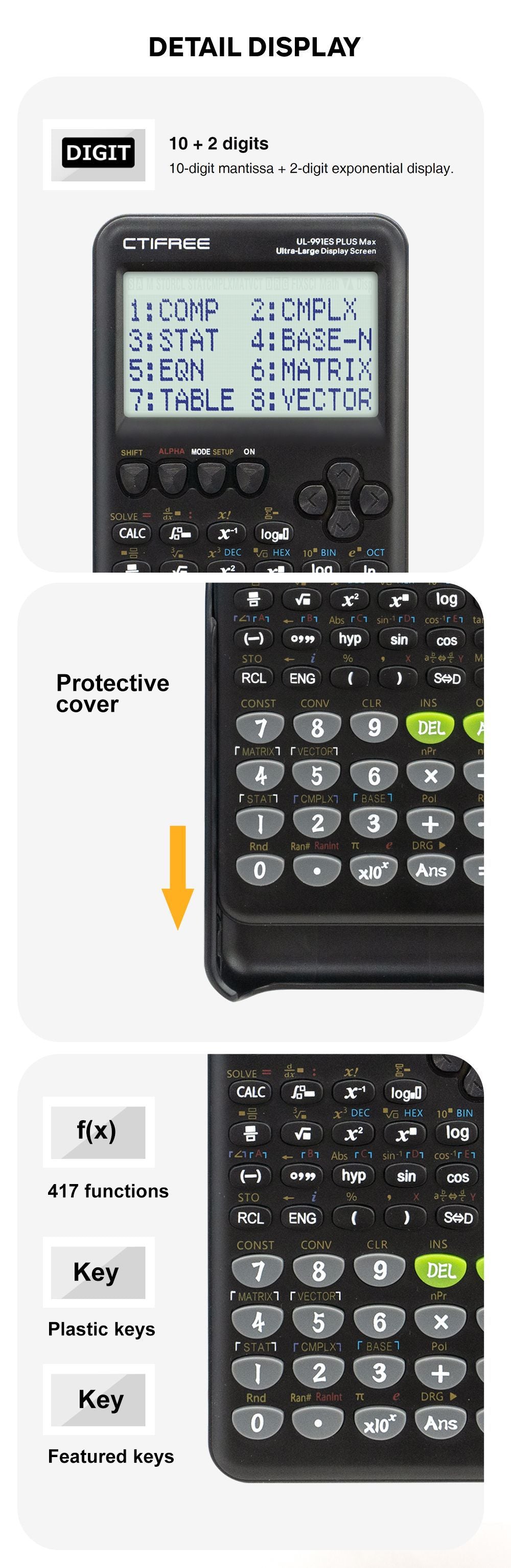 Advanced Scientific Calculator with 417 Functions & Large Natural Textbook Display(black) 5