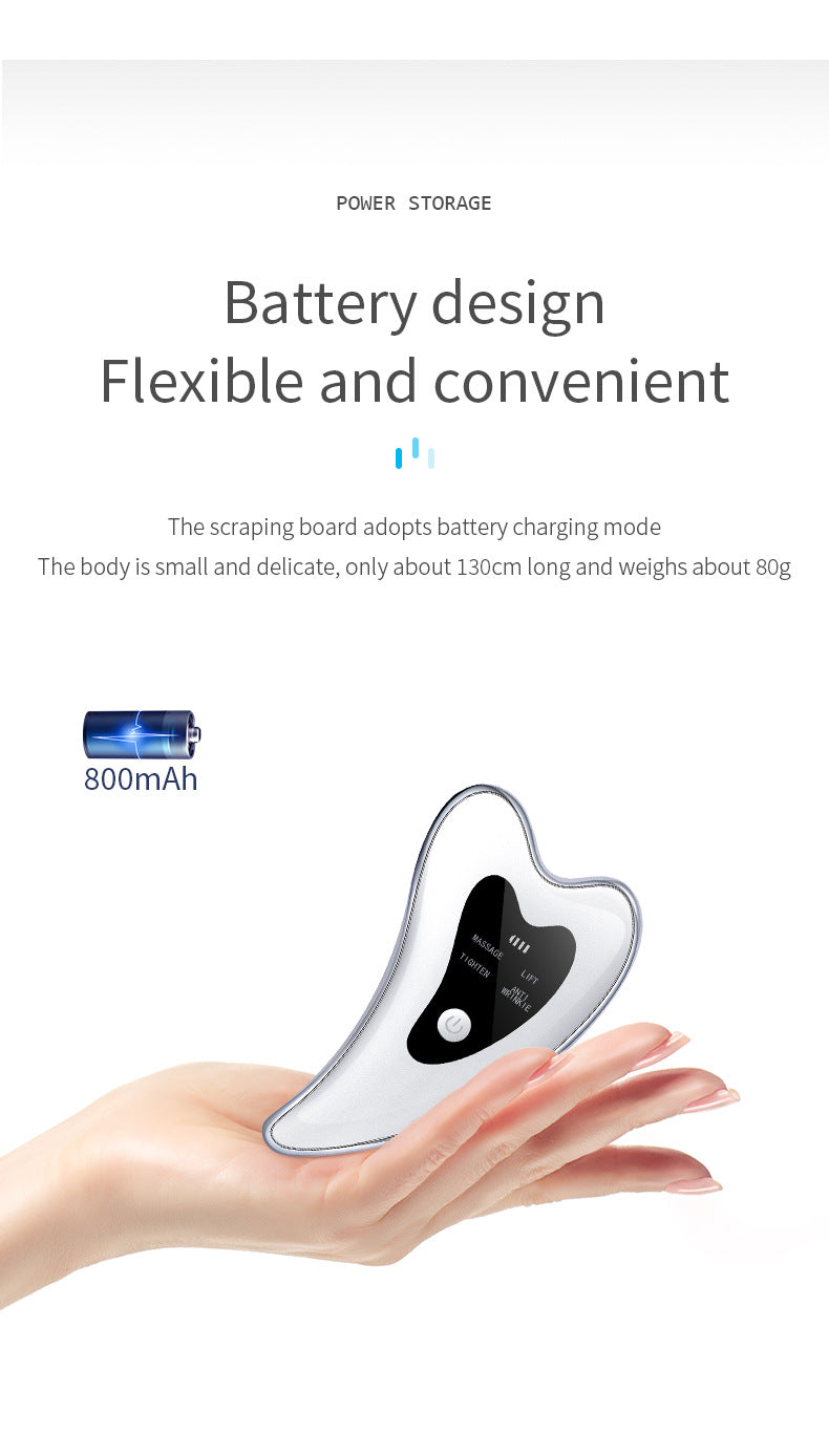 Electric Gua Sha Facial Massager with Heat, Vibration & LED Light Therapy - 4-in-1 Scraping Tool for Face Lifting, Skin Tightening & Anti-Wrinkle(White) 7