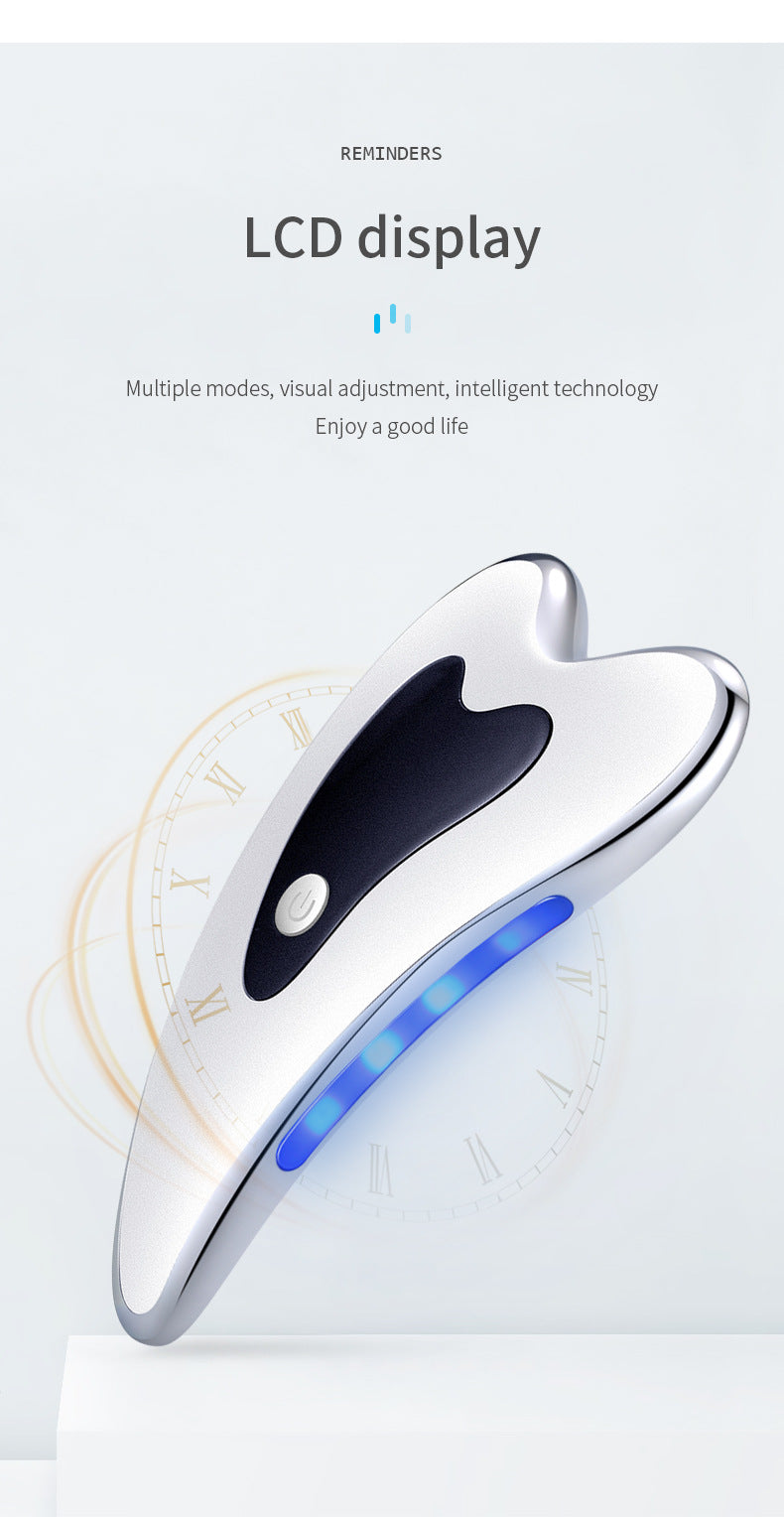 Electric Gua Sha Facial Massager with Heat, Vibration & LED Light Therapy - 4-in-1 Scraping Tool for Face Lifting, Skin Tightening & Anti-Wrinkle(White) 9