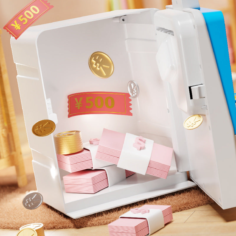 Kids Electronic ATM Piggy Bank with Simulated Facial Recognition & Password - Auto Roll-in Banknote & Coin Money Box for Financial Learning(pink) 3