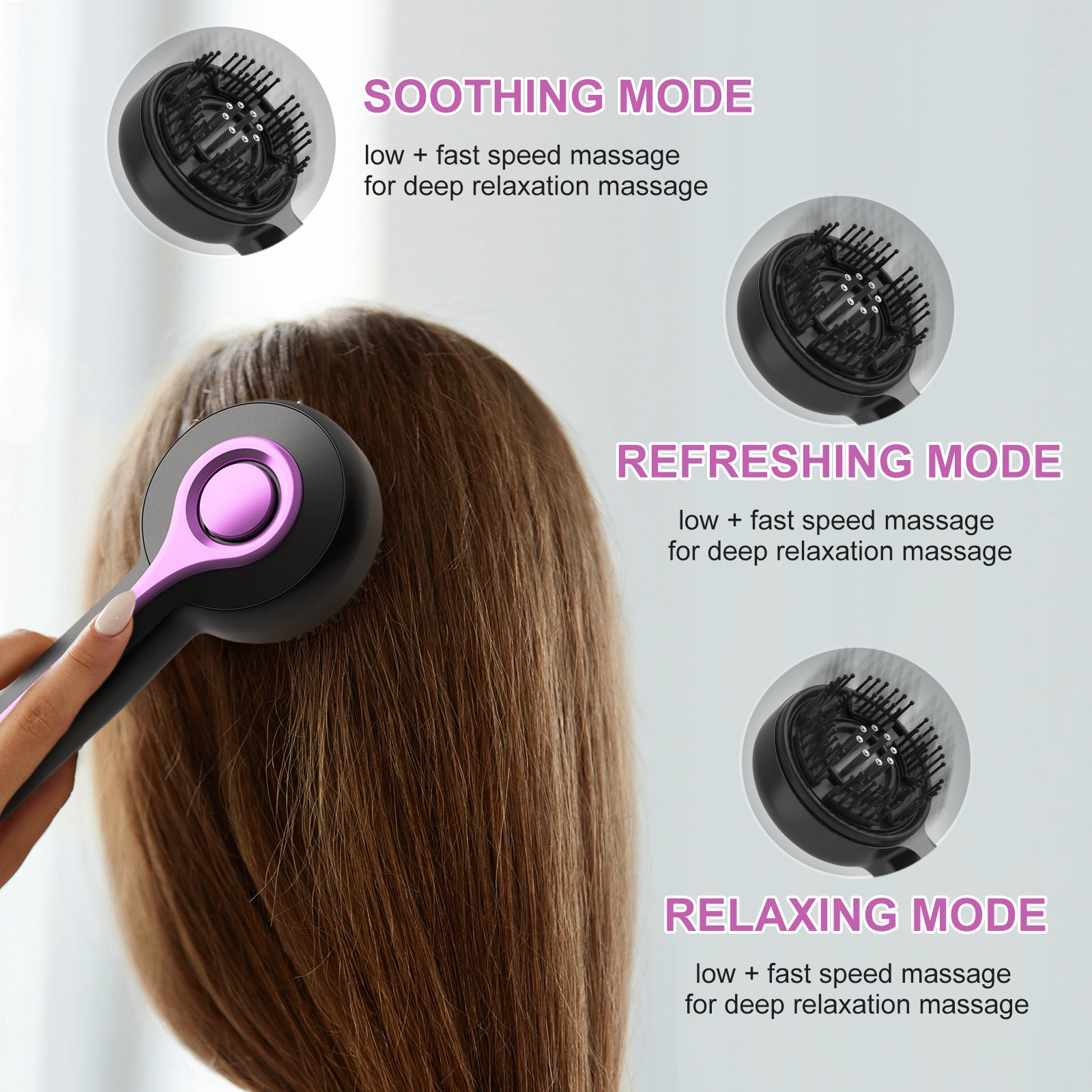 Electric Scalp Massager & Essential Oil Applicator Brush - 360 Kneading, 3 Modes, USB-C Rechargeable(black) 4