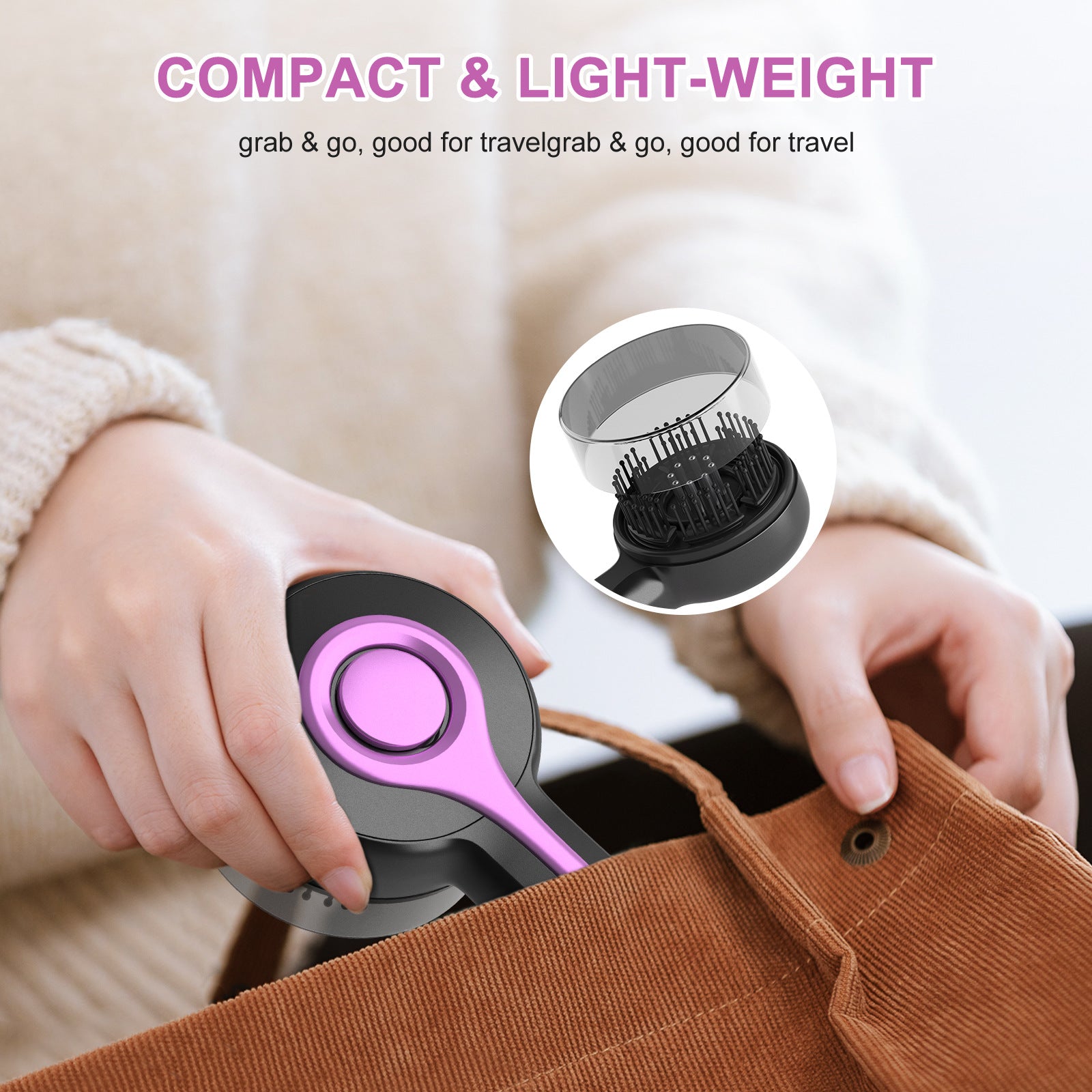 Electric Scalp Massager & Essential Oil Applicator Brush - 360 Kneading, 3 Modes, USB-C Rechargeable(black) 7