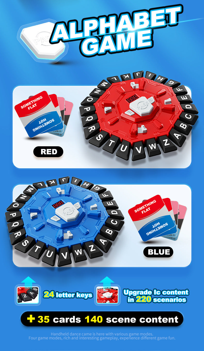 2pc Electronic Alphabet Categories Game - Fast-Paced Word Challenge for Family Fun(blue) 3