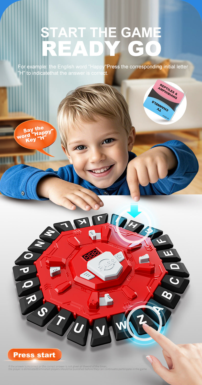 2pc Electronic Alphabet Categories Game - Fast-Paced Word Challenge for Family Fun(blue) 4