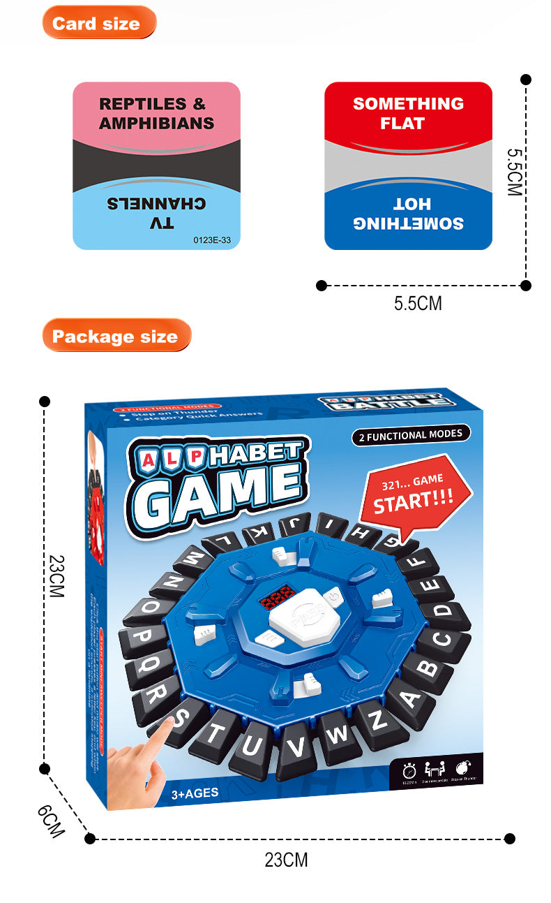 2pc Electronic Alphabet Categories Game - Fast-Paced Word Challenge for Family Fun(blue) 12