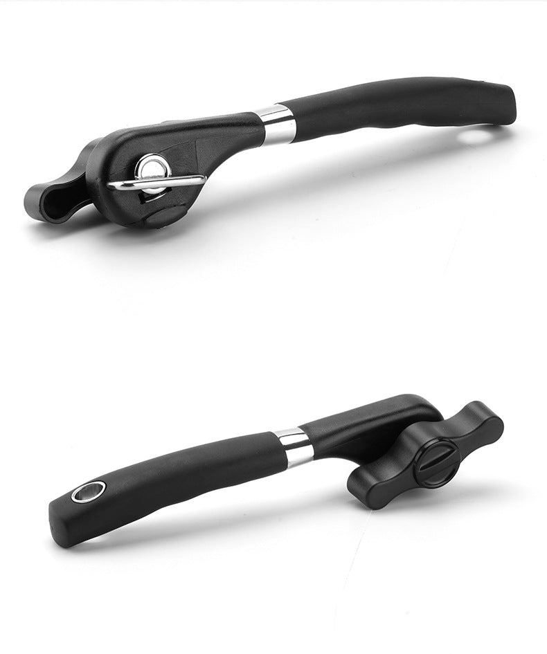 2pc Multifunctional Safe-Cut Can Opener - Smooth Edge, Ergonomic Handle(black) 4