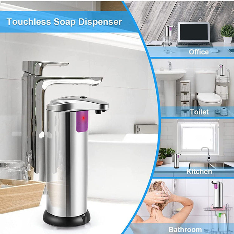 Touchless Automatic Soap Dispenser - Stainless Steel, Adjustable Volume, Infrared Sensor for Kitchen & Bathroom(Silver) 4
