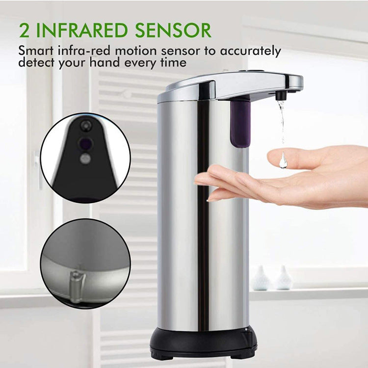 Touchless Automatic Soap Dispenser - Stainless Steel, Adjustable Volume, Infrared Sensor for Kitchen & Bathroom(Silver) 7