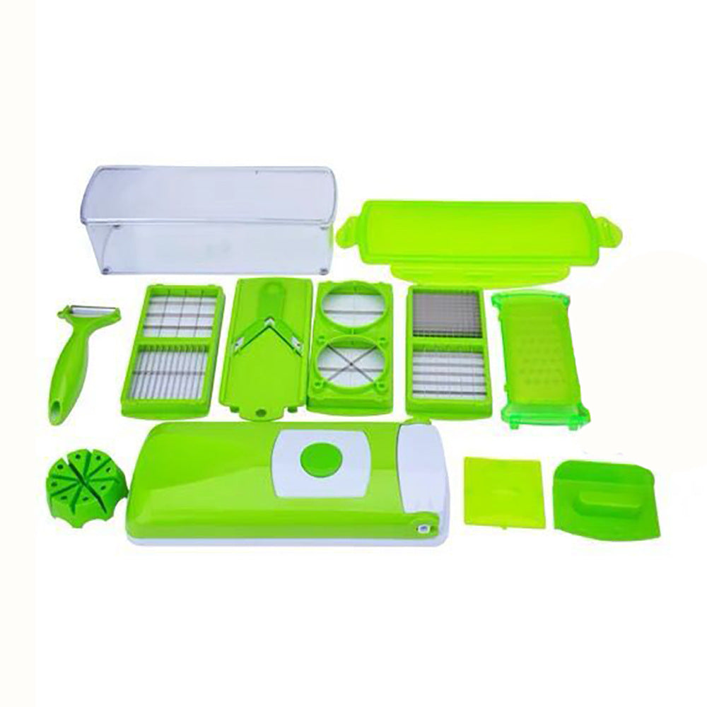 Multi-Functional Vegetable Chopper & Slicer Set - Dicer, Grater with Food Container & Peeler(green) 5