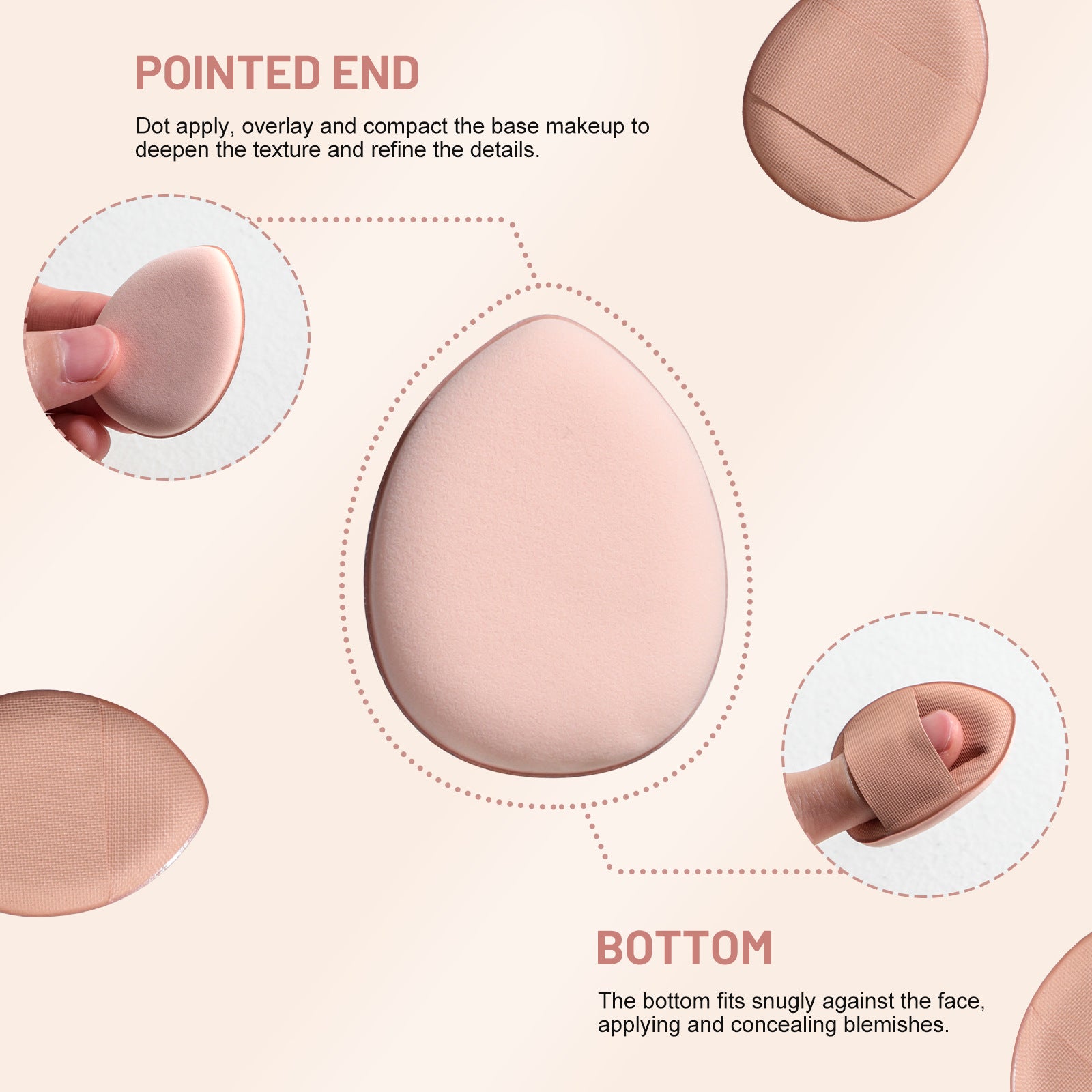 All-in-One Portable Makeup Brush Kit with LED Mirror Travel Case, Sponges & Applicators(pink) 4