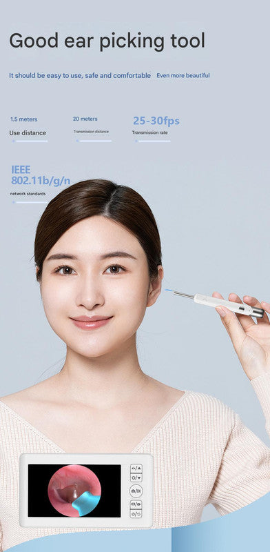 All-in-One Wireless Visual Ear Cleaner Kit with 4.3" IPS Display Screen(white) 5