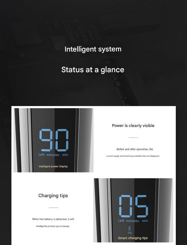 All-in-One Professional Men's Grooming Kit - IPX7 Waterproof Hair Clipper & Beard Trimmer with LED Display(Grey) 6