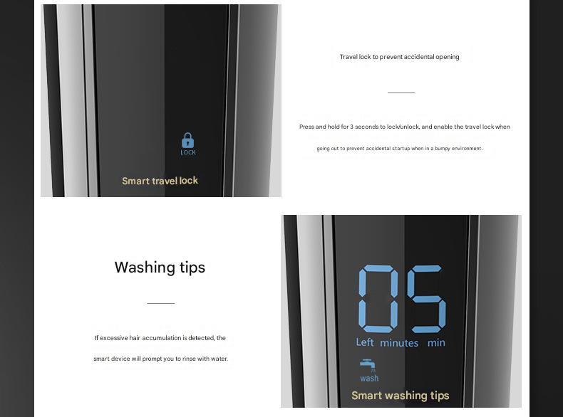 All-in-One Professional Men's Grooming Kit - IPX7 Waterproof Hair Clipper & Beard Trimmer with LED Display(Grey) 7