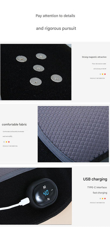 Rechargeable Heated Knee Massager Brace with Vibration & Adjustable Straps(Grey) 3