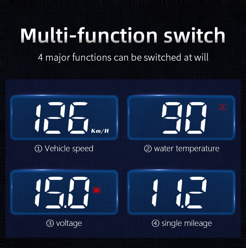 Compact OBD2 Car Head-Up Display (HUD) - Digital Speedometer with 5 Alarm Functions & Adaptive Brightness(black) 5