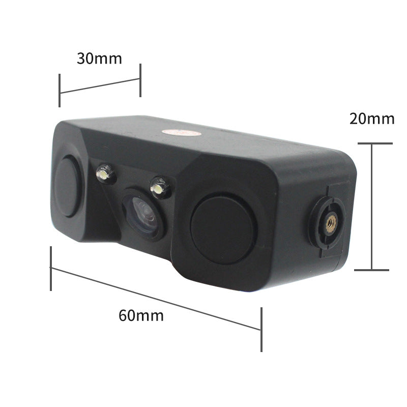 3-in-1 Car Reversing Camera & Parking Sensor System with Monitor - License Plate Frame Mount, Waterproof & Night Vision(black) 3