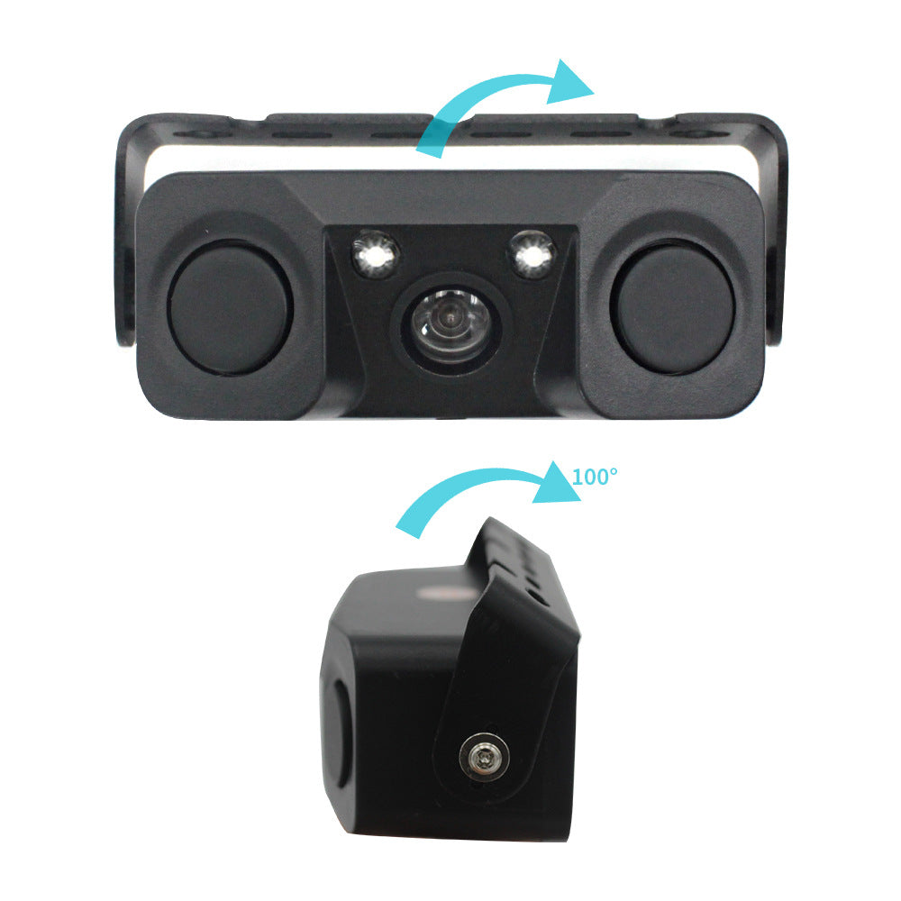 3-in-1 Car Reversing Camera & Parking Sensor System with Monitor - License Plate Frame Mount, Waterproof & Night Vision(black) 4