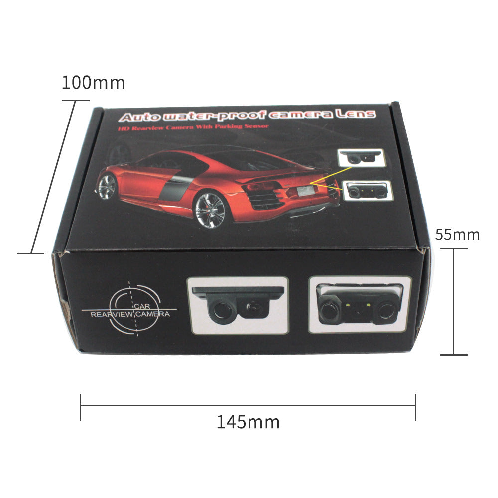 3-in-1 Car Reversing Camera & Parking Sensor System with Monitor - License Plate Frame Mount, Waterproof & Night Vision(black) 7