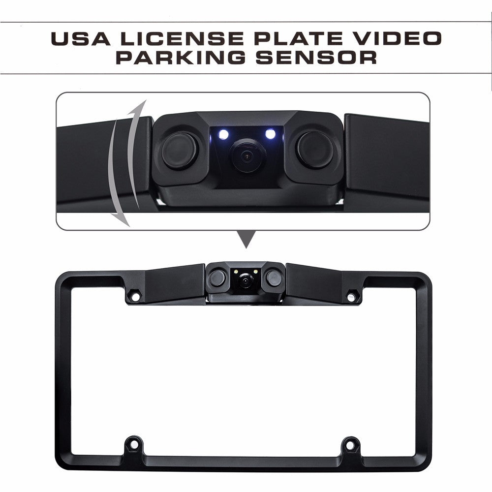 3-in-1 Car Reversing Camera & Parking Sensor System with Monitor - License Plate Frame Mount, Waterproof & Night Vision(black) 10