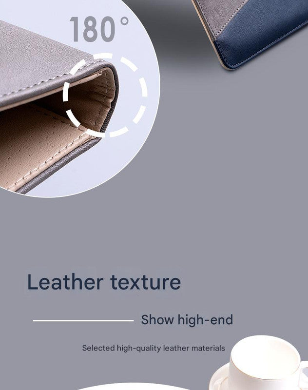 A4 PU Leather Business Portfolio with Ring Binder, Calculator & 40 Sleeves(grey and black) 4