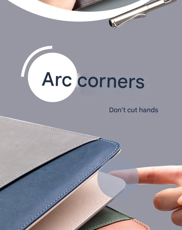 A4 PU Leather Business Portfolio with Ring Binder, Calculator & 40 Sleeves(grey and black) 5