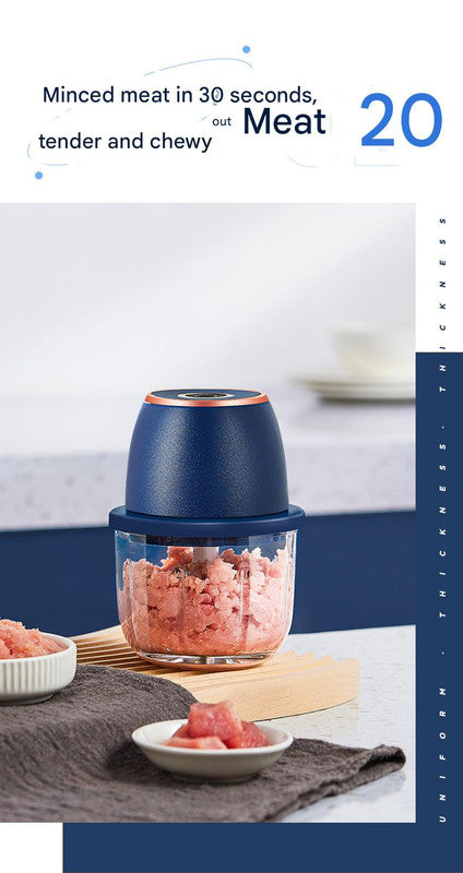 Electric Mini Garlic Chopper with Glass Bowl - USB Rechargeable, 6 Blades, Large Capacity(green) 5