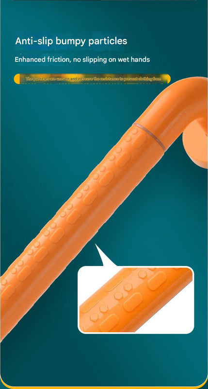 2pc Heavy-Duty Anti-Slip Safety Grab Bar with Luminous Rings - Stainless Steel Core Bathroom Handrail(yellow 60cm) 5