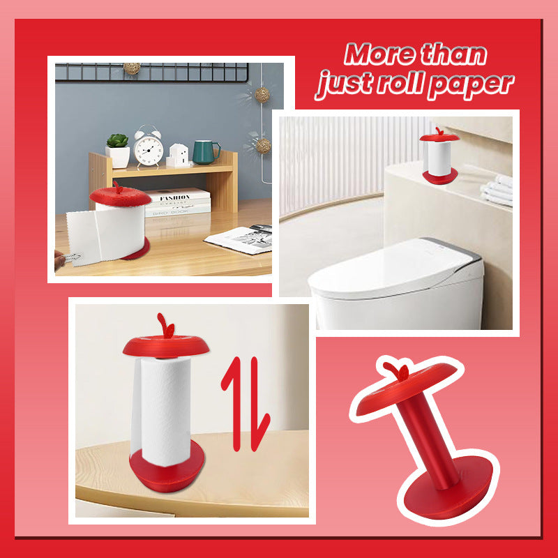 Apple-Shaped Adjustable Tissue Roll Holder - Fun & Practical Desktop Paper Towel Stand(red) 3