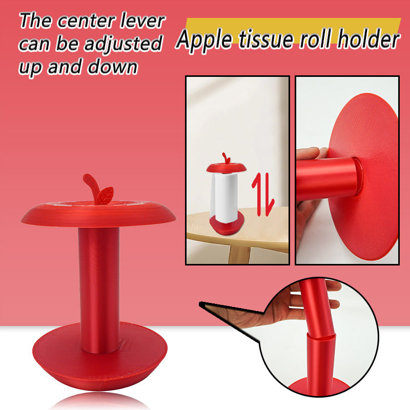 Apple-Shaped Adjustable Tissue Roll Holder - Fun & Practical Desktop Paper Towel Stand(red) 4