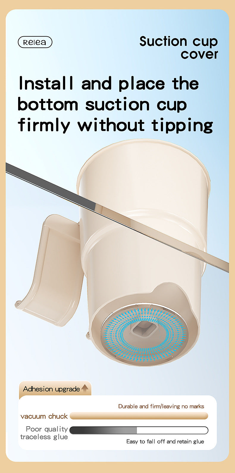 Multi-Purpose Anti-Spill Cup Holder with Suction Base & Detachable Phone Stand(white) 4