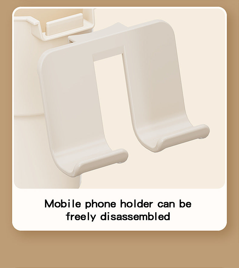 Multi-Purpose Anti-Spill Cup Holder with Suction Base & Detachable Phone Stand(white) 14