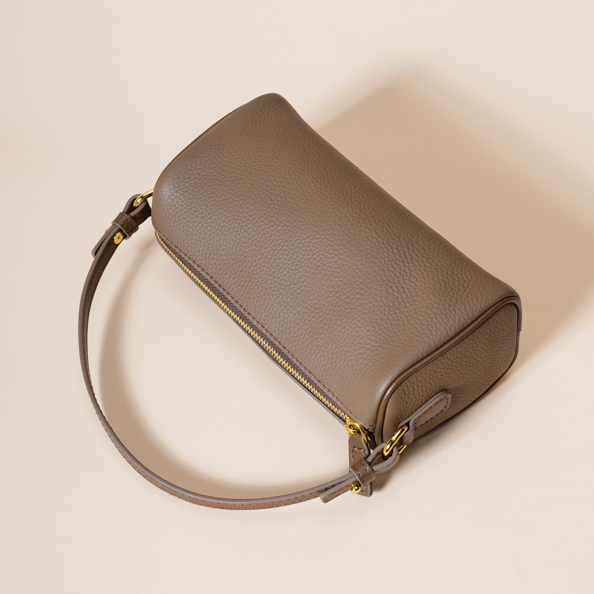 Genuine Leather Boston Bag - Mini Barrel Crossbody & Top Handle Purse(white) 5