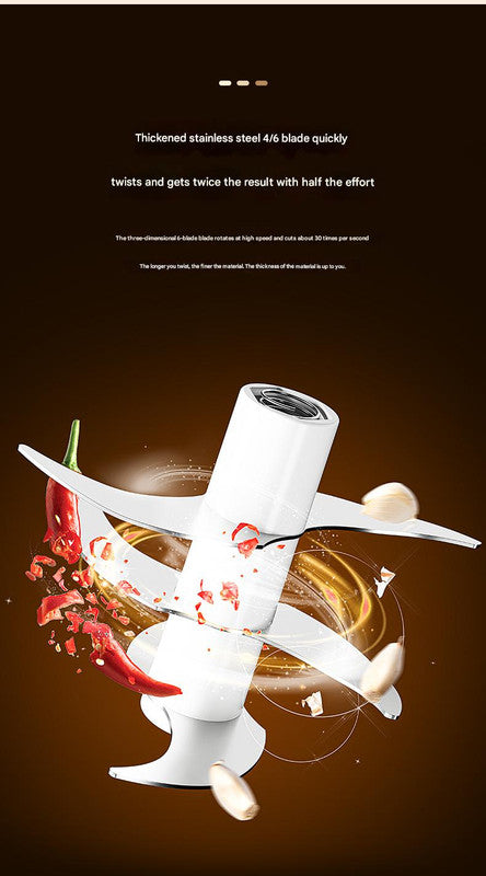 Powerful Mini Electric Food Chopper - USB Rechargeable Cordless Garlic & Meat Mincer(purple 320ml + 6-blade knife) 6