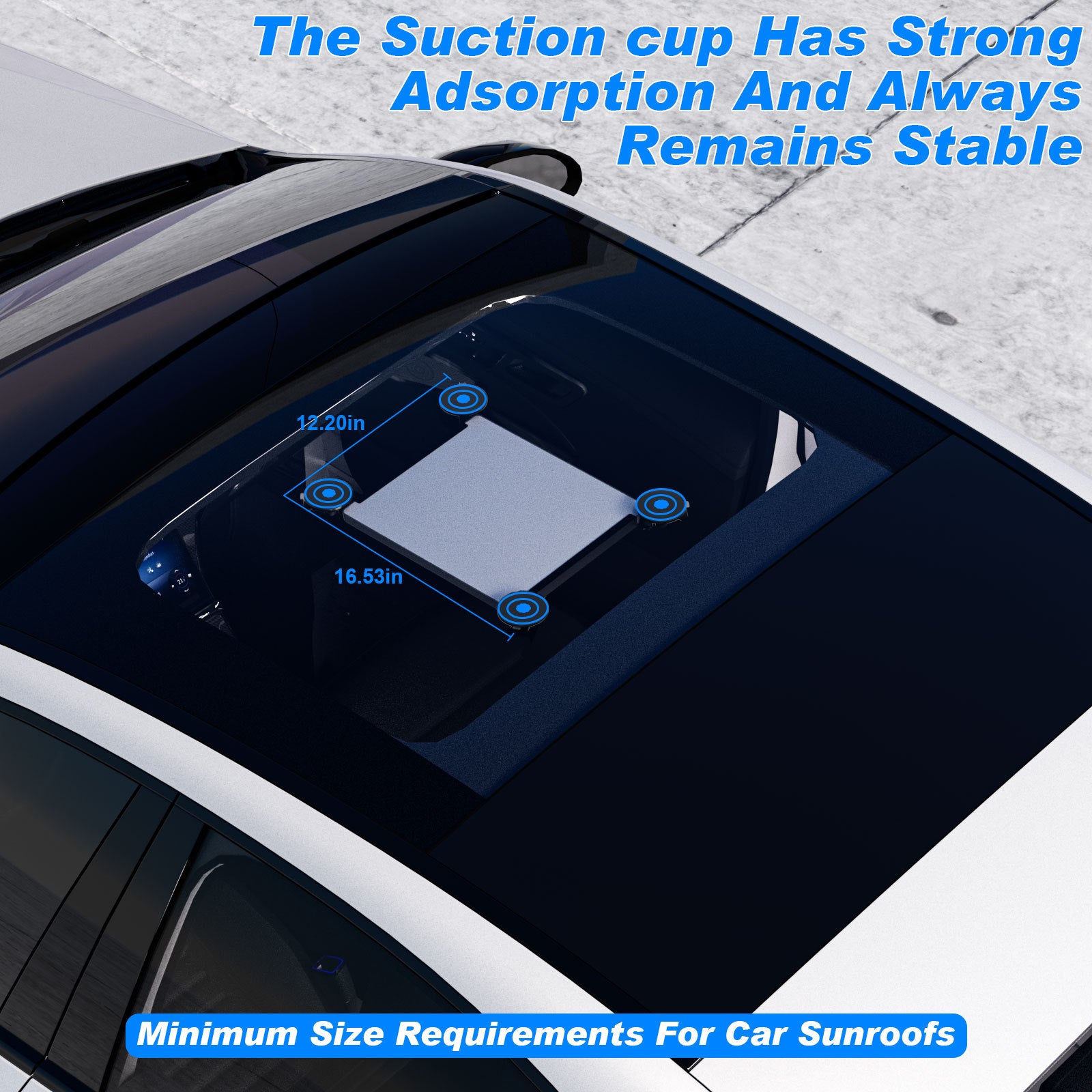 White and Black Heavy-Duty Suction Cup Mount for Starlink Mini - All-Weather Car, RV & Boat Bracket 4